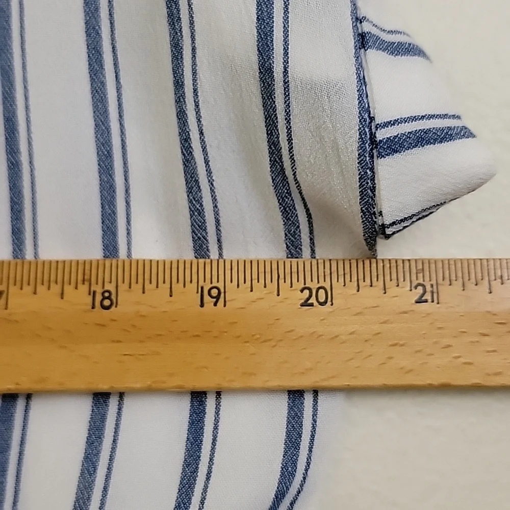 Justice Blue & White Striped Short Sleeve Top 12